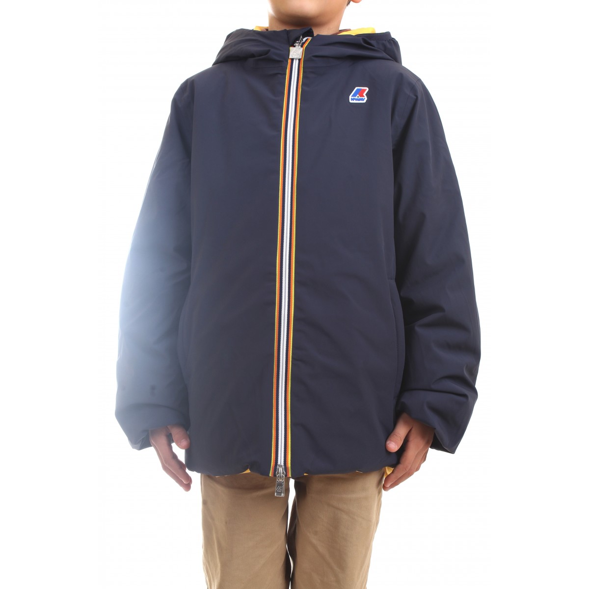 K way Bambino Giacca Reversibile Jacques Warm Double Blu Giallo