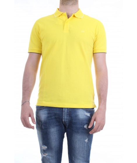 Sun68 Polo Small Stripes Collar Gialla
