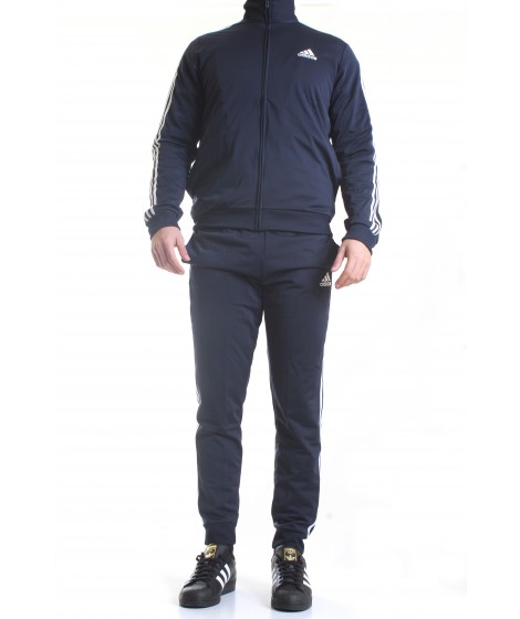 Adidas Uomo Tuta Primegreen Essentials 3-Stripes Blu