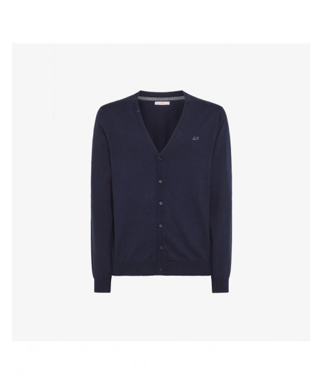 Sun68 Uomo Cardigan Solid Blu