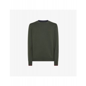 Sun68 Uomo Maglione ROUND DOUBLE RIB Verde