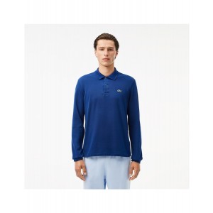 Lacoste Uomo Polo M.L. in Petit Piquet L1312 00 Blu Royale